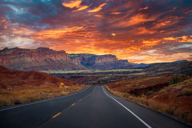Rural road through American land
